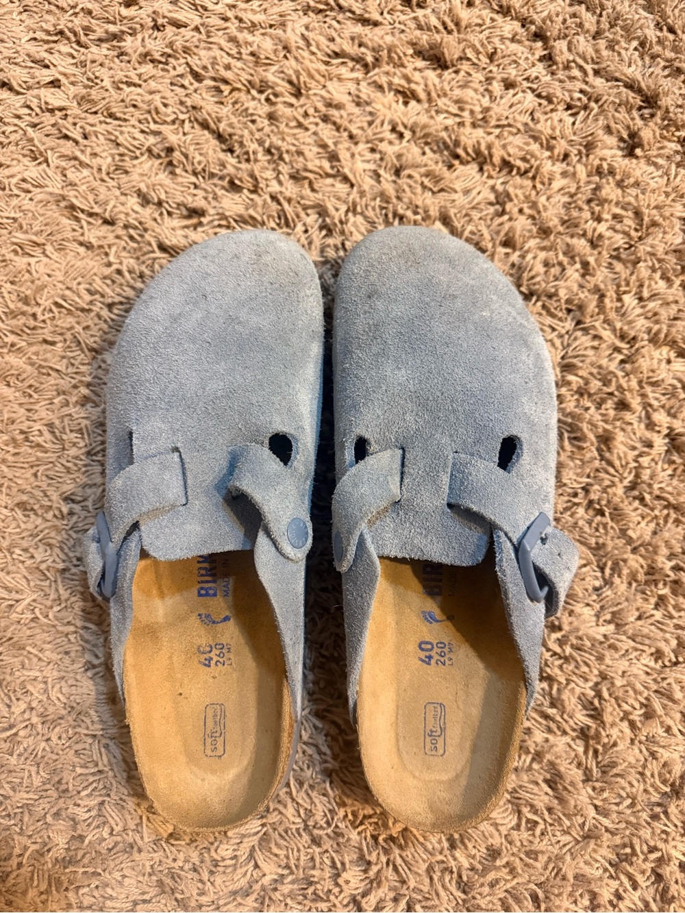 Birkenstock boston suede leather clogs